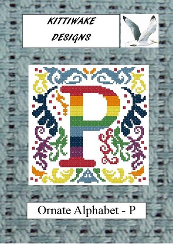 Ornate alphabet p - alphabet, cross