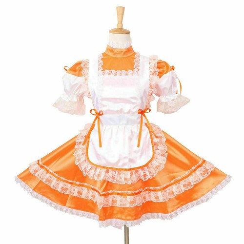 Sissy maid orange - maid, satin