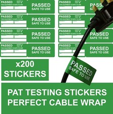 x200 Passed Cable Wrap stickers Pat Test labels (Portable Appliance Stickers)
