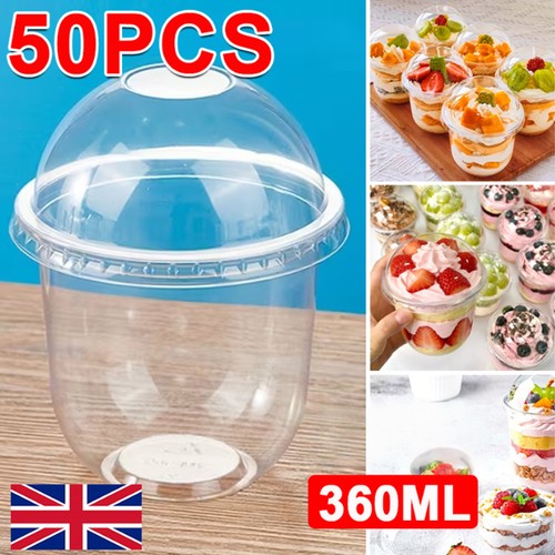 50x clear cups with dome - clear,