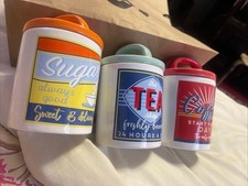  Tea Coffee Sugar Ceramic Jars