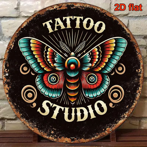 Tattoo studio round metal - tattoo,