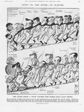 ROWING Caricatures of the Varsity Boat Crews Vintage Print 1929