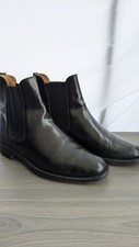 Mens Jones Bootmaker Gibson Pull On Black Leather Chelsea Boots Size 7.5