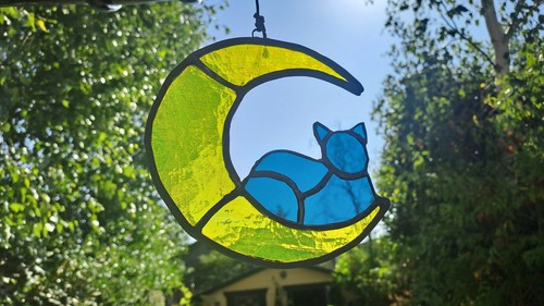 Cat and moon suncatcher - and,
