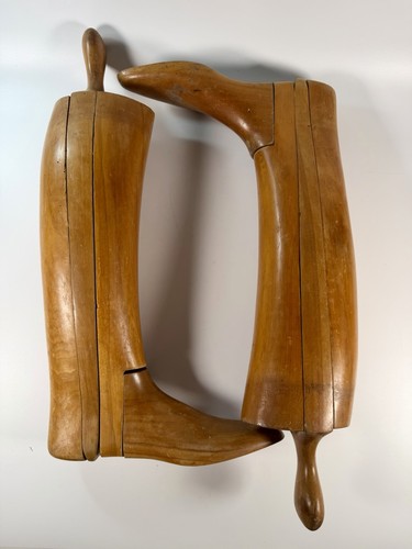 Large vintage wooden boot - large,