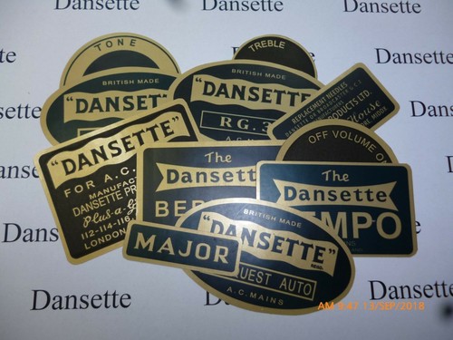 Dansette labels and - labels, for