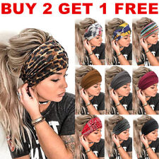 Women Yoga Wide Headband Ladies Elastic Fold Hair Band Sports Turban Head Wrap