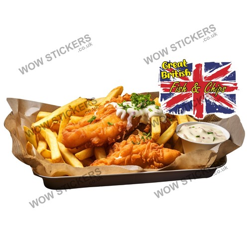 Fish chips sticker trailer - chips,