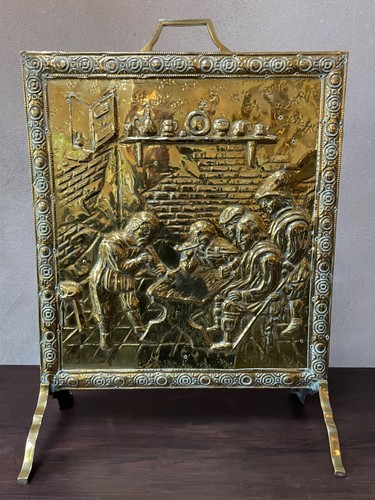 Vintage fire screen brass - vintage,