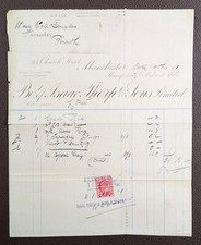 1910 B. Isaac Thorp & Sons Ltd Manchester Carpet Collyhurst Mills Invoice