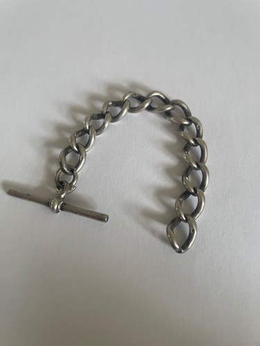 Solid silver watch chain t - silver,