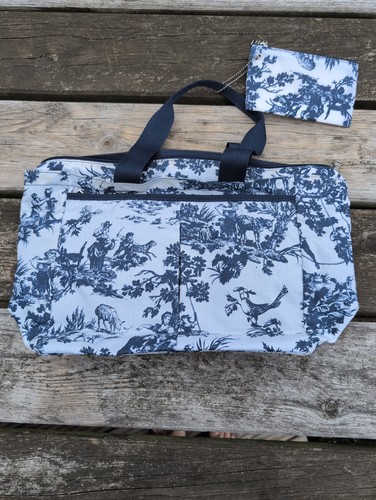 Toile jouy zipped bag - de,