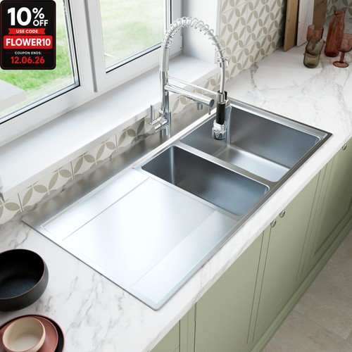 Stainless steel kitchen sink - kitchen,