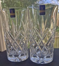 Pair of Gleneagles Argyle Tall Crystal Tumblers/Highball Glasses