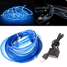 5M LED Car Interior Decor Atmosphere Wire Strip Light Lamp Accessories Universal