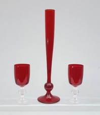 Cranberry Glass Posy Vase and