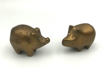 Vintage Solid Brass Pigs x 2