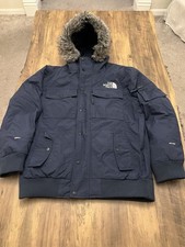 The North Face Gotham Jacket Mens | Blue | Large | Hooded Fur, Dryvent 550