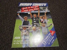DERBY COUNTY 1985/6 ADVERTISING BOOKLET with photos,news,team photo,fixtures