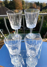 4 x Waterford Crystal Lismore Goblet Glasses Irish Cut Glass 6 6/8 " h Seconds