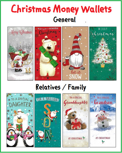 Christmas money wallets - money,
