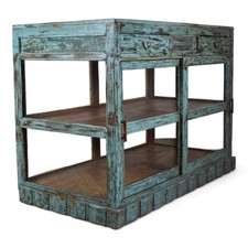 Vintage Indian Sideboard Shop Counter Display With Sliding Doors