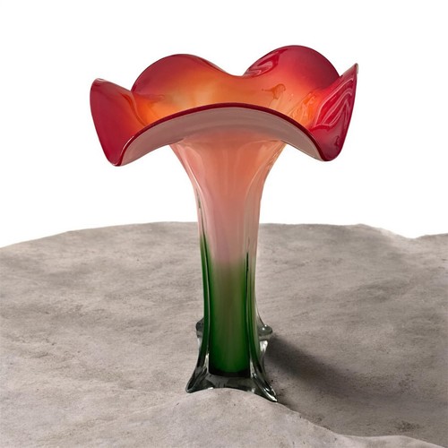Vase handblown glass - glass, mcm