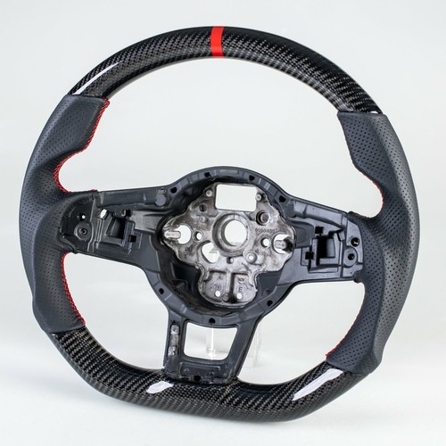 Carbon leather red steering - carbon,