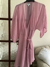 LADIES PINK WRAP DRESS SIZE 14 BY JOVONNA SEERSUCKER FABRIC