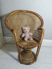 Childs Peacock Chair VINTAGE 1970s MINI WICKER PEACOCK CHAIR FREE POSTAGE 