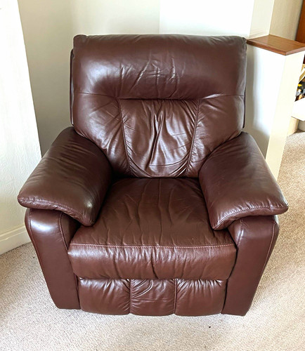 Brown leather recliner - brown,
