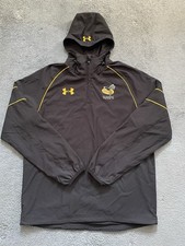 Under Armour Wasps Rugby 1/4 zip black hooded waterproof jacket Men’s XL