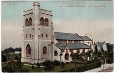 DENBIGHSHIRE - OLD COLWYN, ST JOHN'S CHURCH BY VALENTINE'S 1924