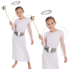 Kids Child Angel Costume Christmas Nativity Gabriel Girls Fancy Dress Outfit
