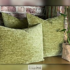 Large Cushions Velvet Chenille Heavy Weight 60x60cm Pair Luxury Quality Side Zip