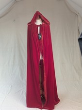 Long Red Velvet Cloak with