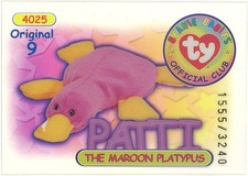 TY Beanie Babies BBOC Card -