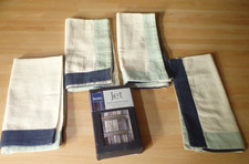 4x Denby Jet Stripes Napkins Rings & 4x Napkins & Box Very Rare Christmas Gift