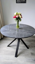 Mariedamm Round IKEA Dining Table Black Marble Effect