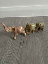 Set of 3 Vintage Hand-Carved