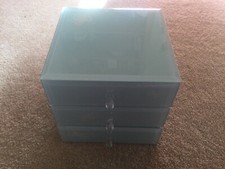 Laura Ashley duck egg glass jewellery box/chest 3 drawers butterflies