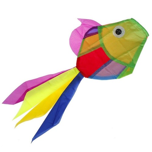 Rainbow fish kite windsock - rainbow,