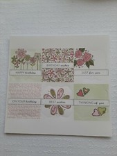 Craft clearout x6 sheets of craftwork cards birthday best wishes  sentiments