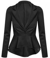 Womens Peplum Frill Fitted