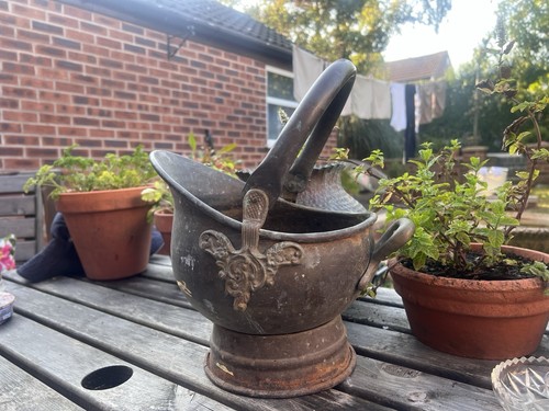Vintage metal coal - metal, hod