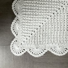 White Crochet Baby Blanket