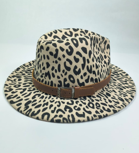 Leopard animal print fedora - leopard,