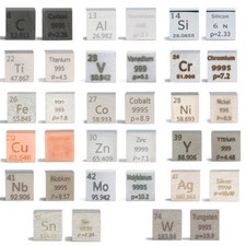  Metal Element Cubes 10mm Size 99.95% Purity Periodic Table Collection 1cm Cube