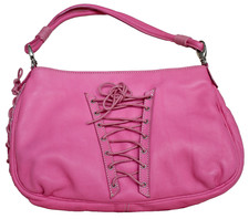 Paolo Bianchi bright pink leather Italian made corset bag New RRP £122